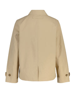 Short Cotton Blend Car Coat - Oat Beige