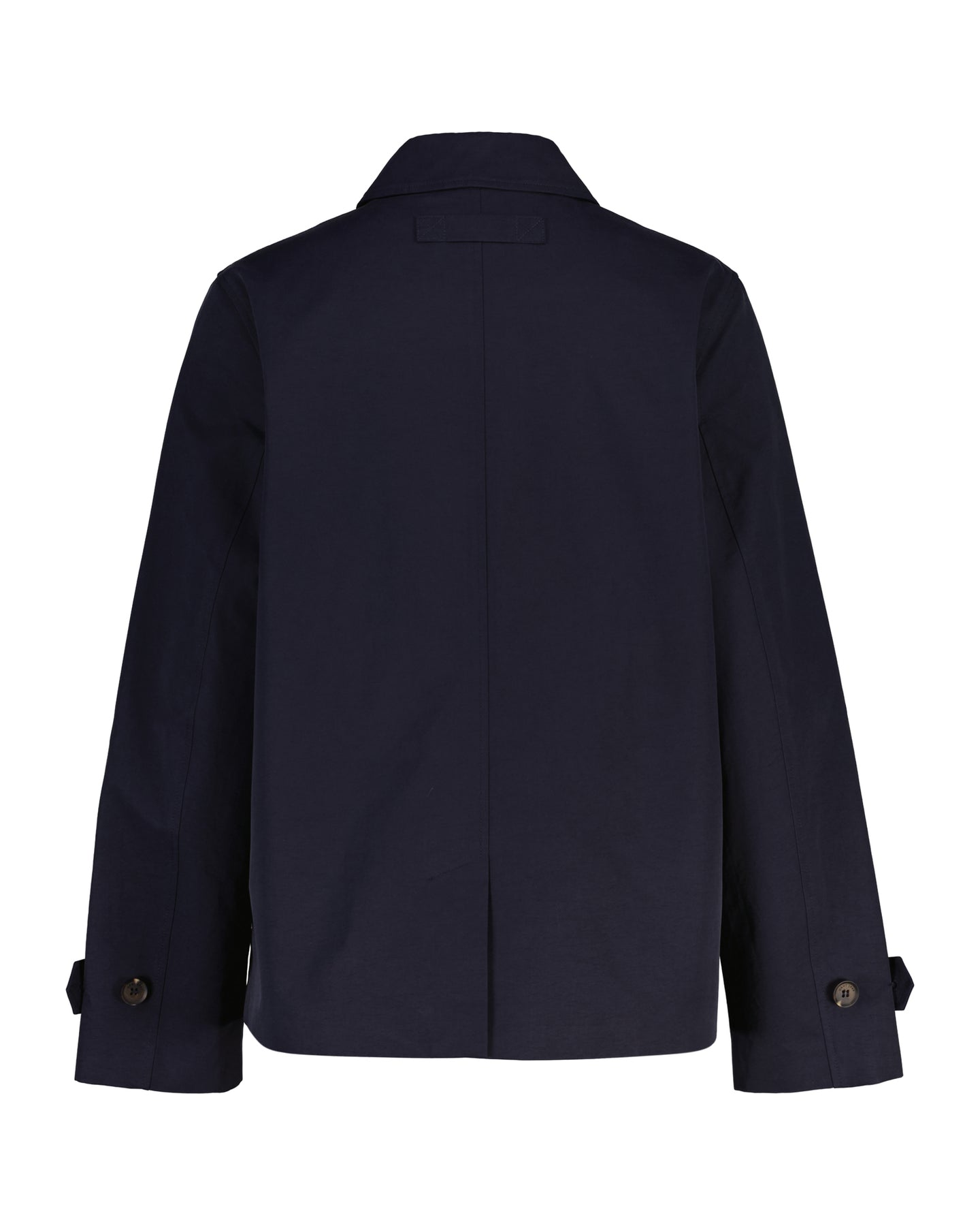 Short Cotton Blend Car Coat - Evening Blue