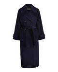 Wool Trench Coat - Evening Blue