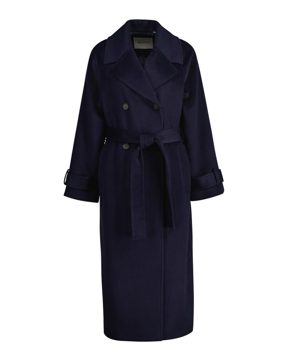 Wool Trench Coat - Evening Blue