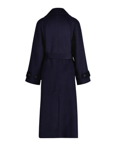 Wool Trench Coat - Evening Blue