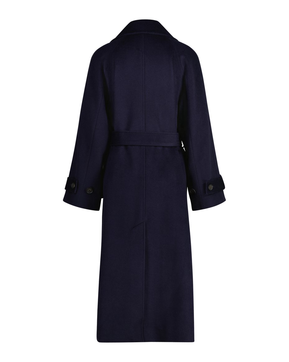 Wool Trench Coat - Evening Blue