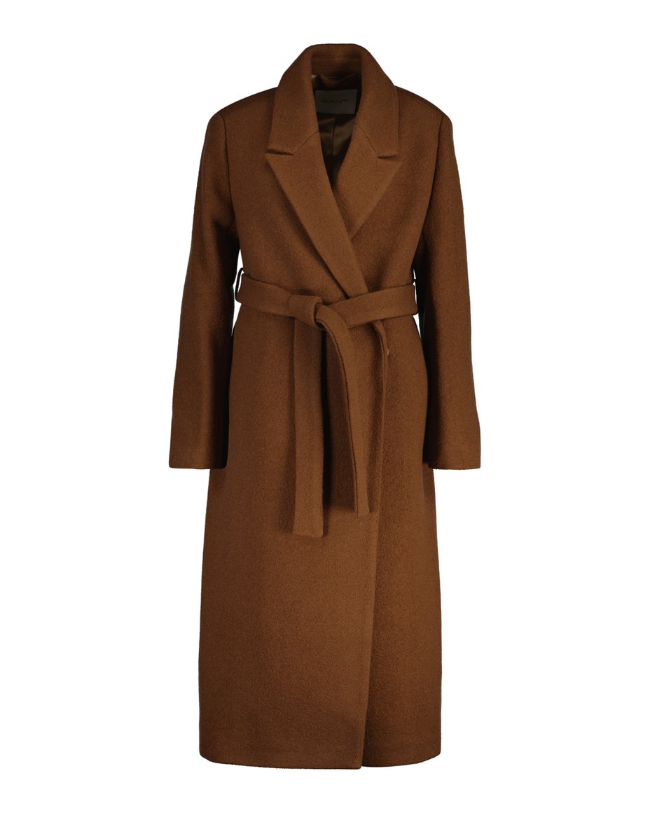 Textured Wrap Coat - Cacao