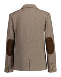 Reg Herringbone Short Blazer - Caramel Beige