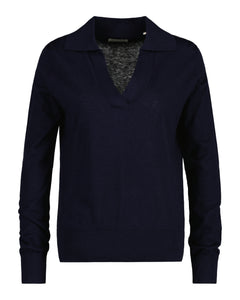 Fine Knit Rugger - Evening Blue