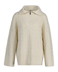 Herringbone Half Zip - Cream