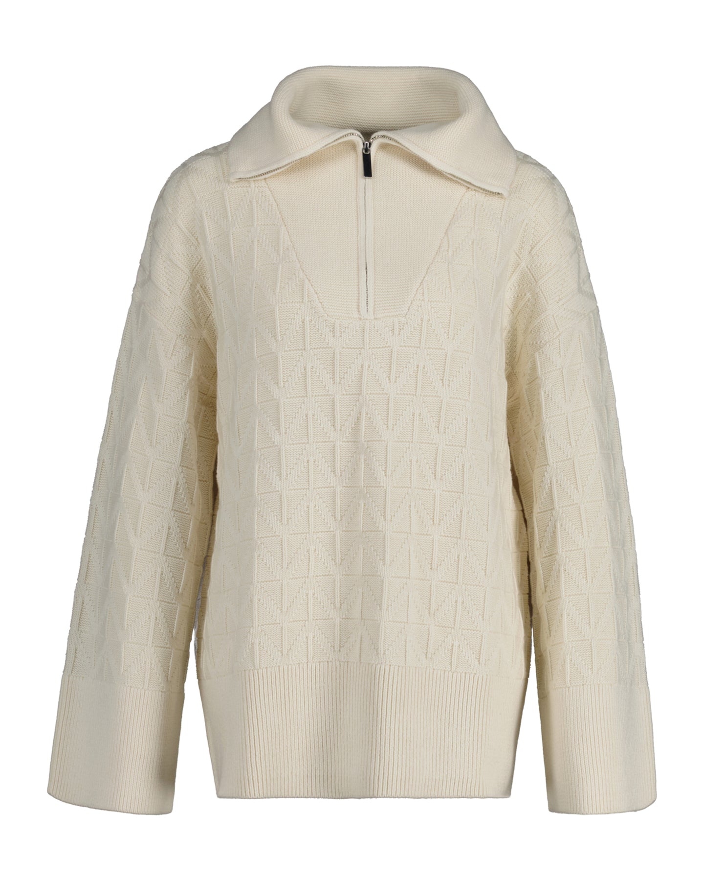 Herringbone Half Zip - Cream