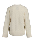 Herringbone V-Neck Cardigan - Cream