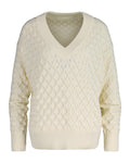 Textured Knit V-Neck - Cream