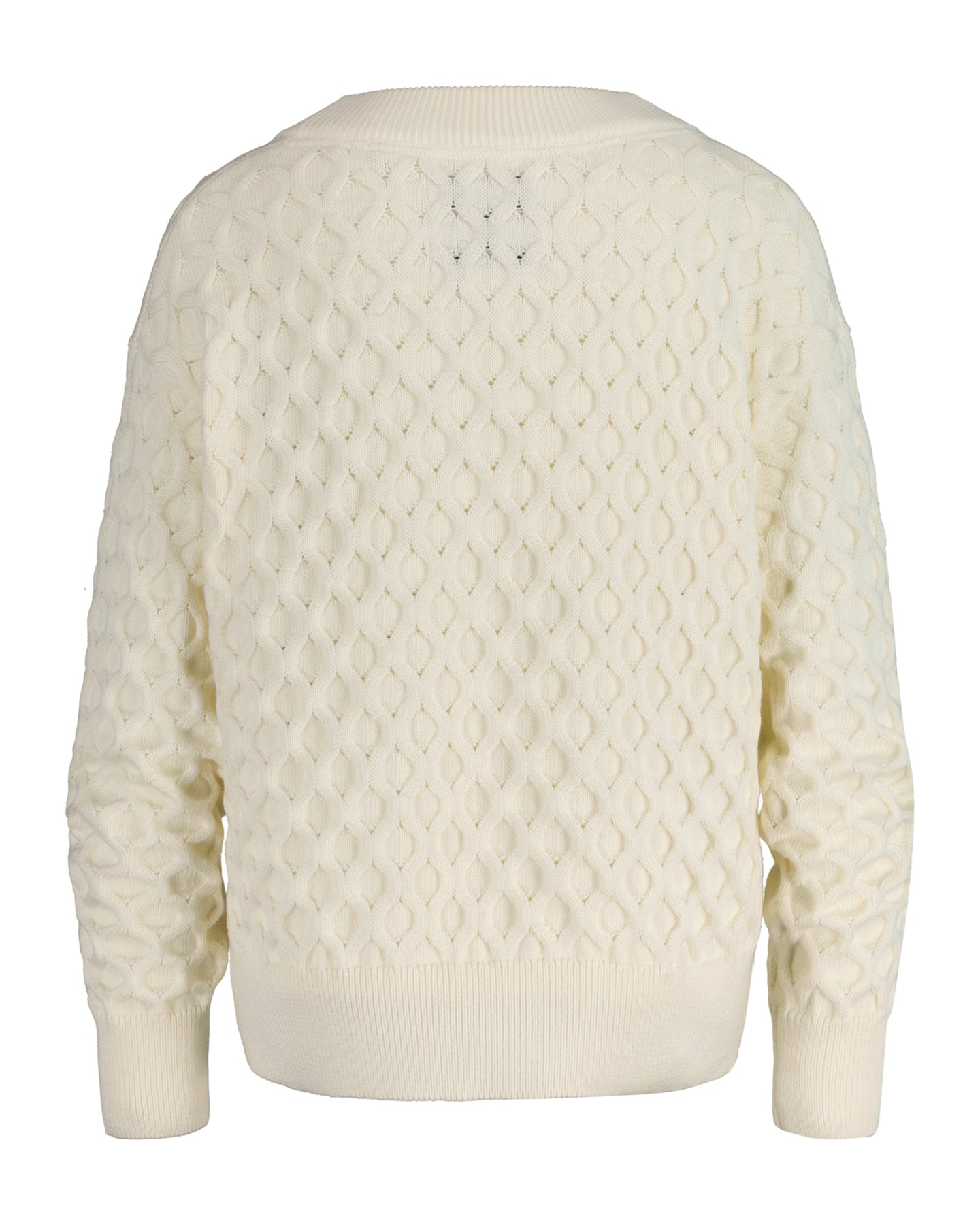 Textured Knit V-Neck - Cream