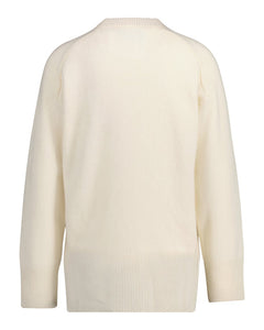 Herringbone Detail C-Neck - Cream