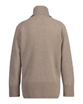 Herringbone Detail Rollneck - Warm Grey