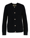 Boucle C-Neck Cardigan - Black