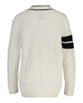Gant Varsity Cable Cardigan - Eggshell