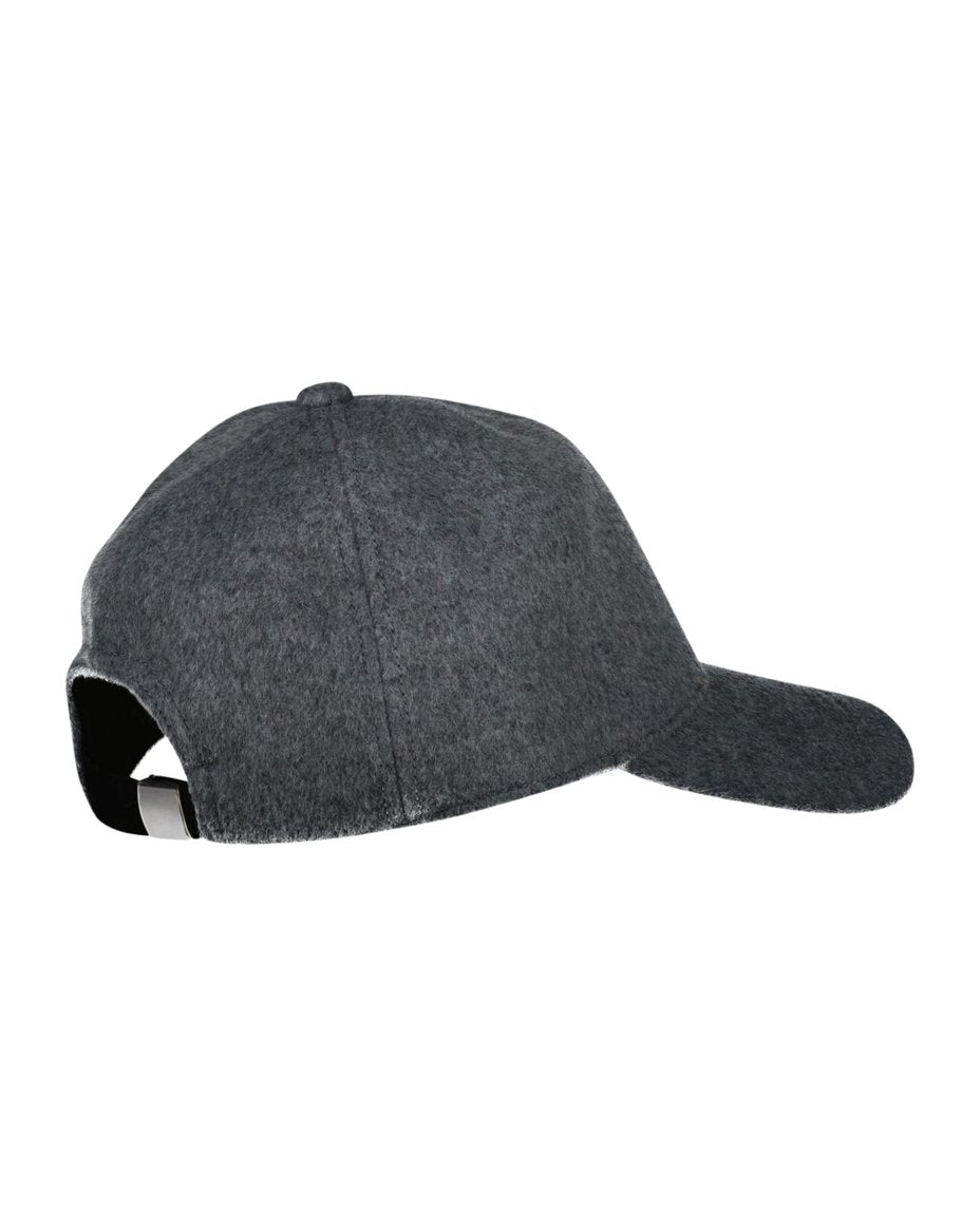 Lustrous Melton Cap - Dark Grey Melange