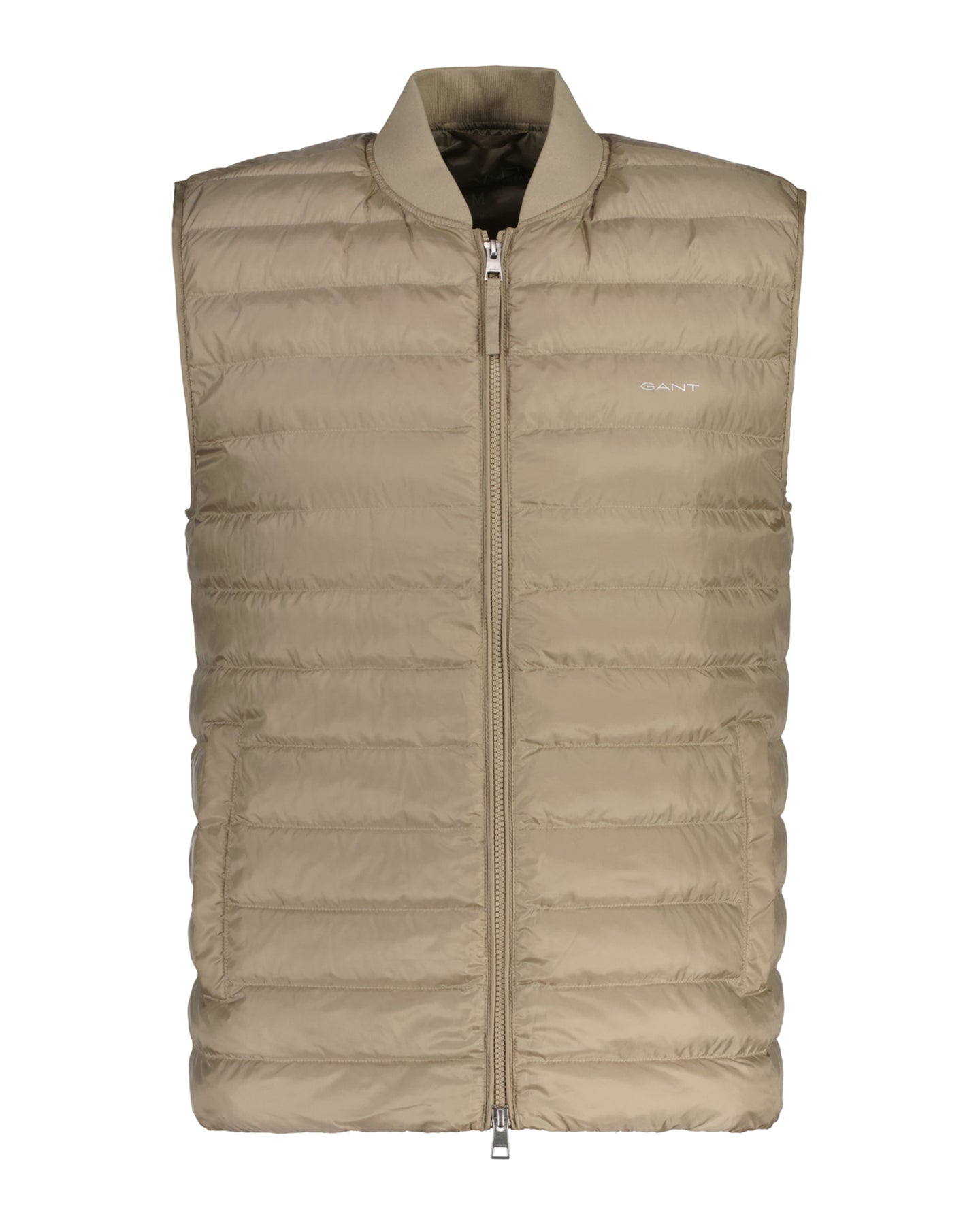 Light Padded Bomber Vest - Cold Beige
