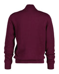 Casual Cotton Zip Cardigan - Plumped Red