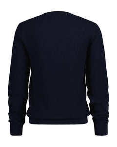 Micro Cotton Texture C-Neck - Evening Blue