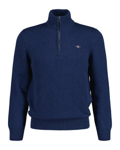 Casual Cotton Halfzip - Dark Jeansblue Melange