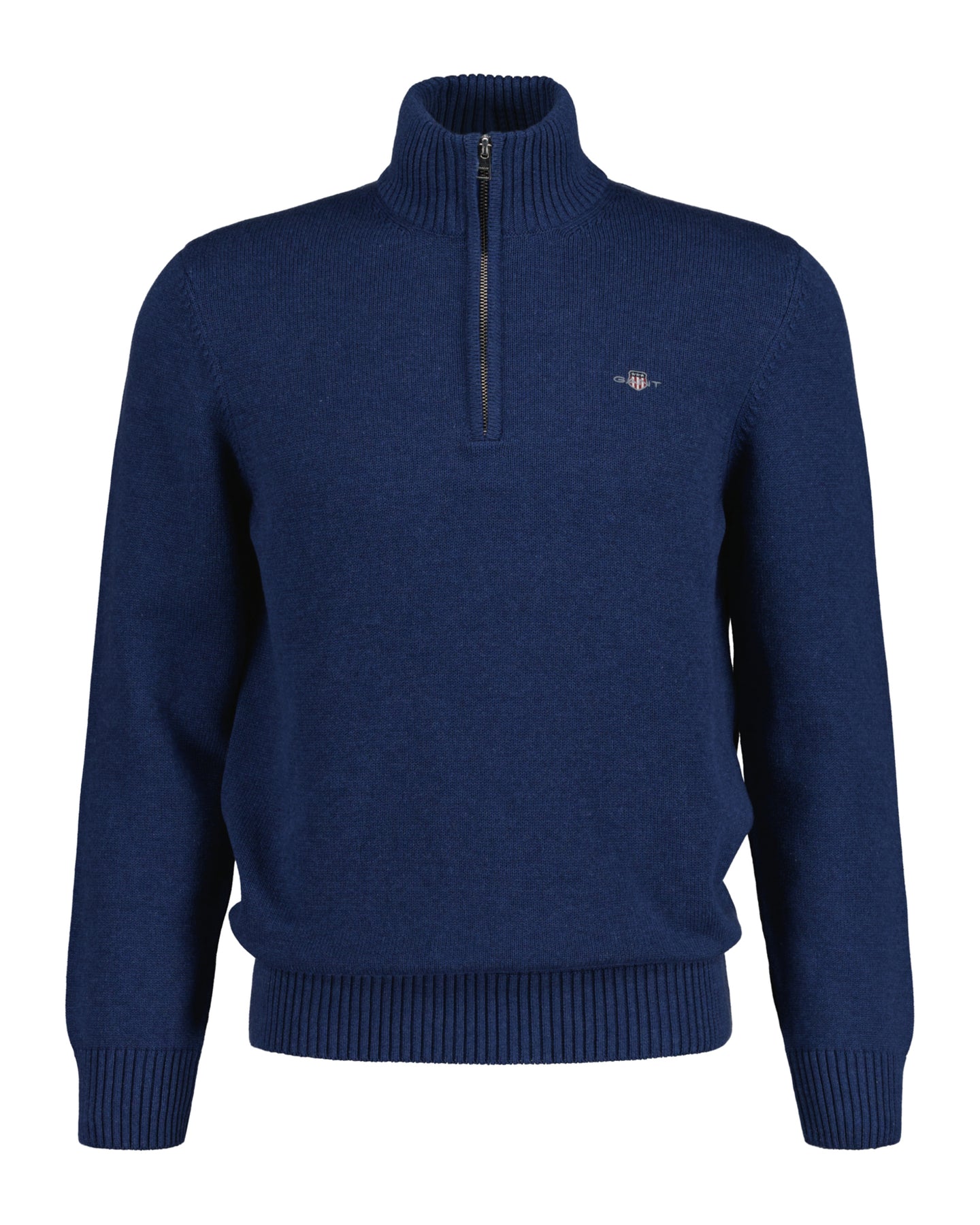 Casual Cotton Halfzip - Dark Jeansblue Melange