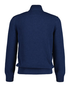 Casual Cotton Halfzip - Dark Jeansblue Melange