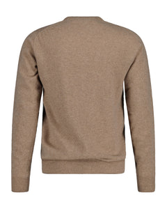Superfine Lambswool C-Neck - Dark Sand Melange