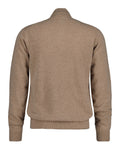 Superfine Lambswool Half Zip - Dark Sand Melange