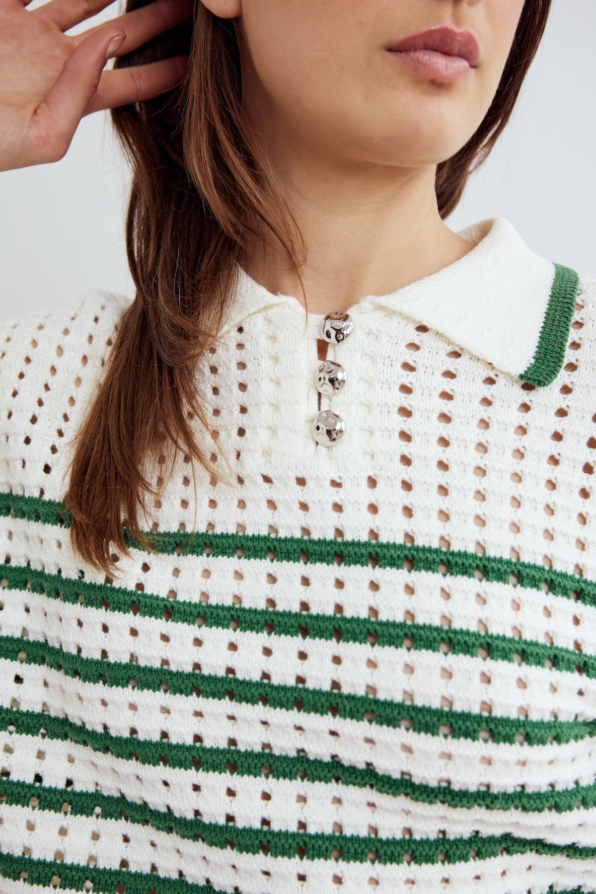 Leen Knit - Talani Green Stripe