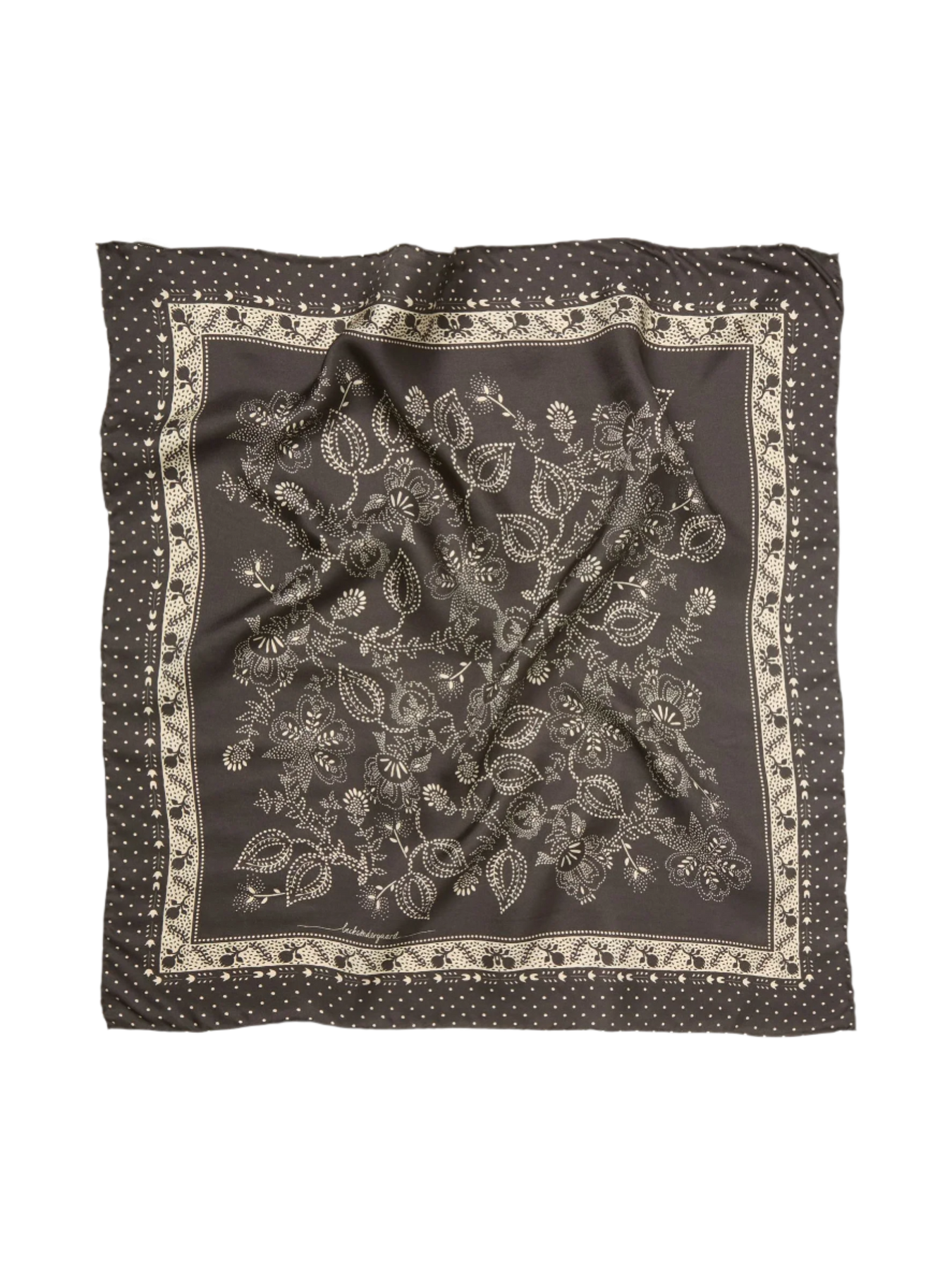 Dotted Flora Sia Scarf - Hot Fudge Brown