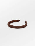 Solid Slim Beaded Diadem - Acorn Brown