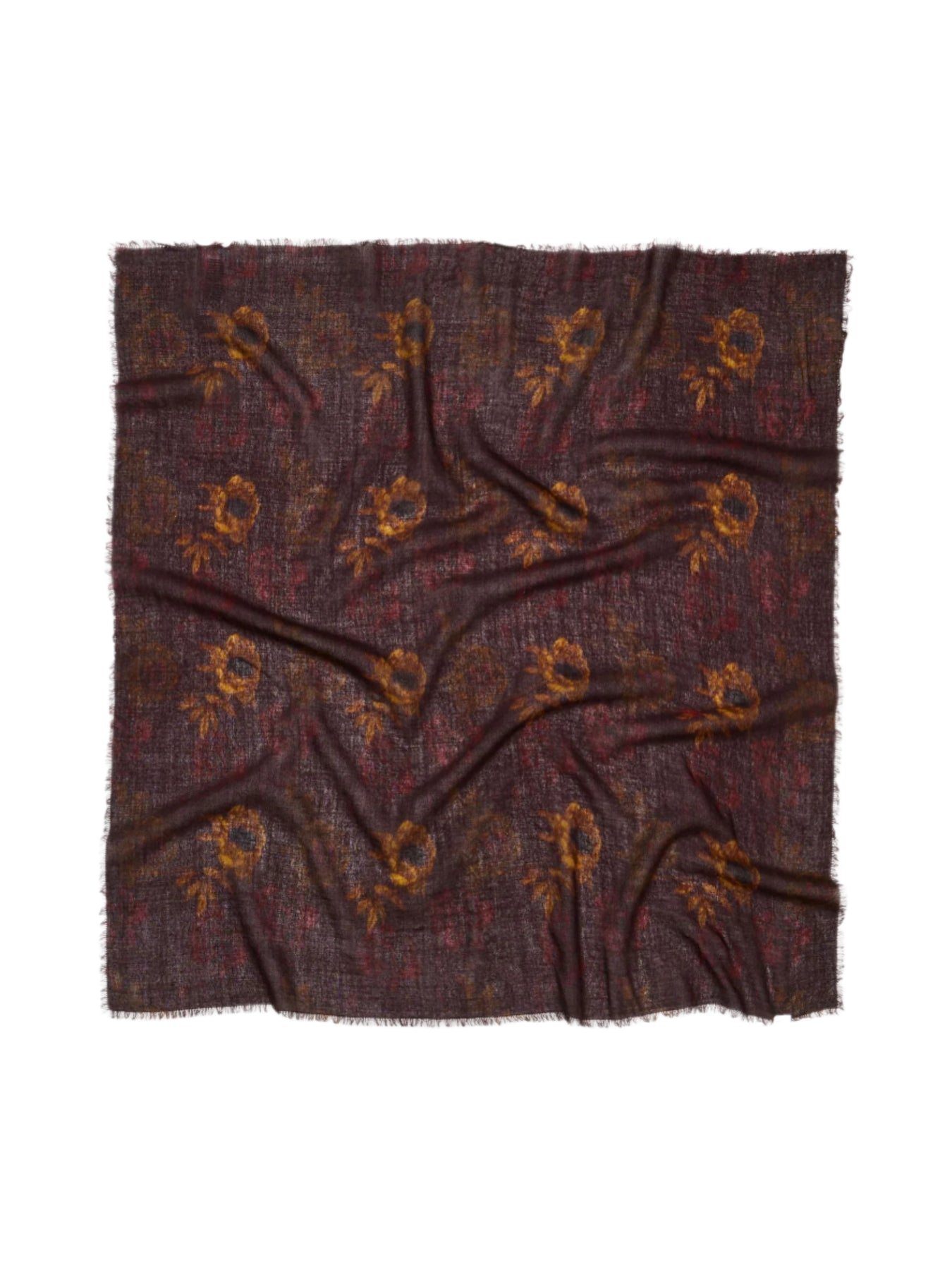 Magna Flower Siw Scarf - Chocolate Brown