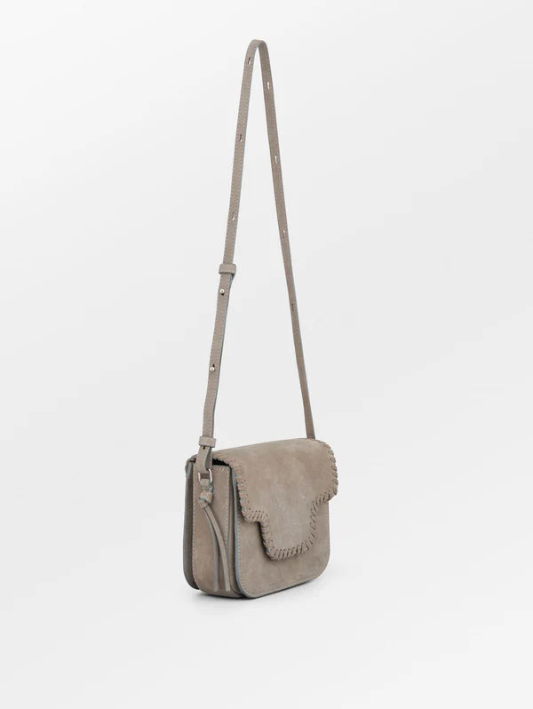 Suede Veg Iris Braid Bag - Porpoise Gray