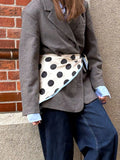 Maxi Polka Triangle Sia Scarf - Birch White