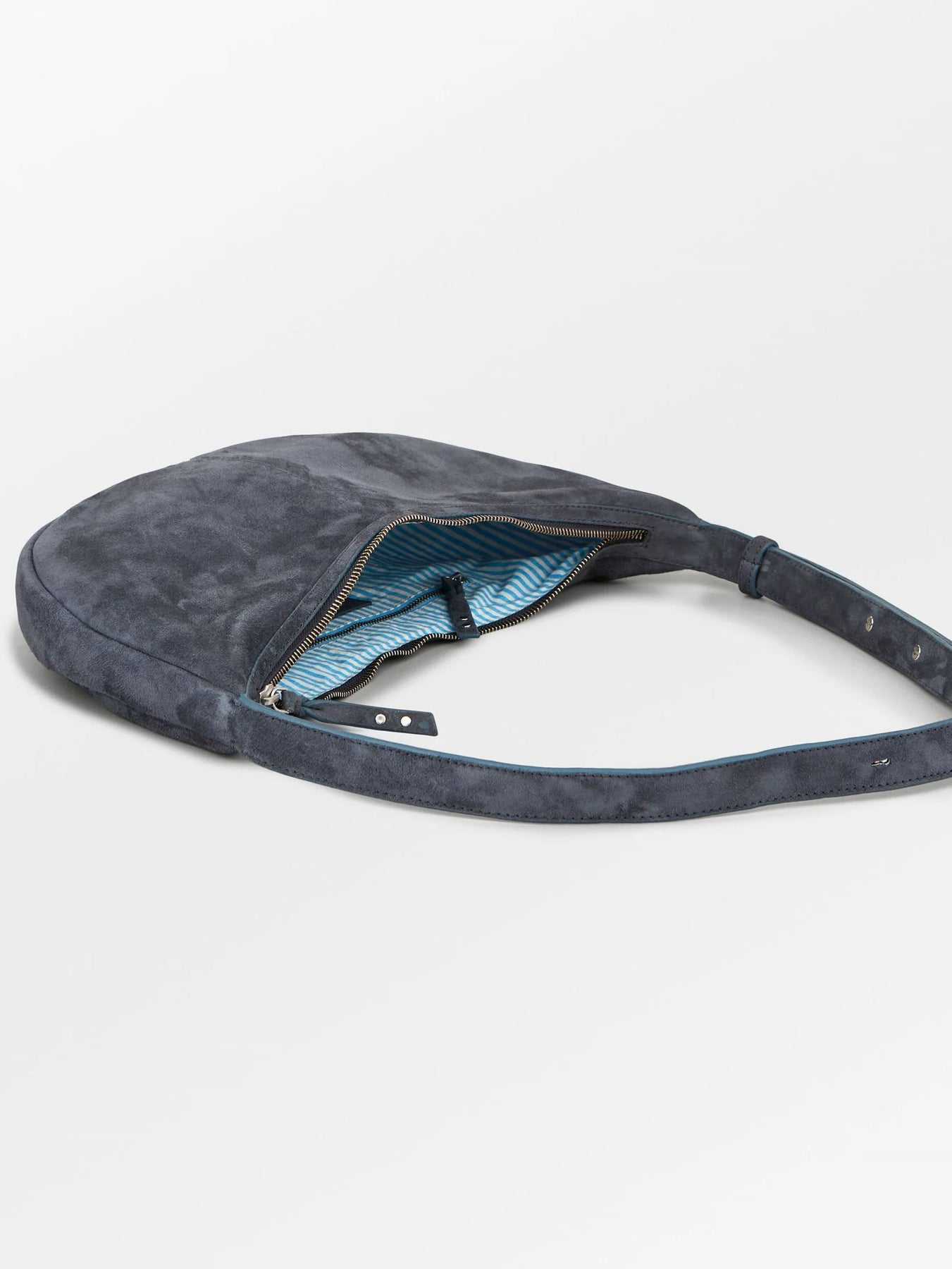 Suede Moon Bag - Dark Blue