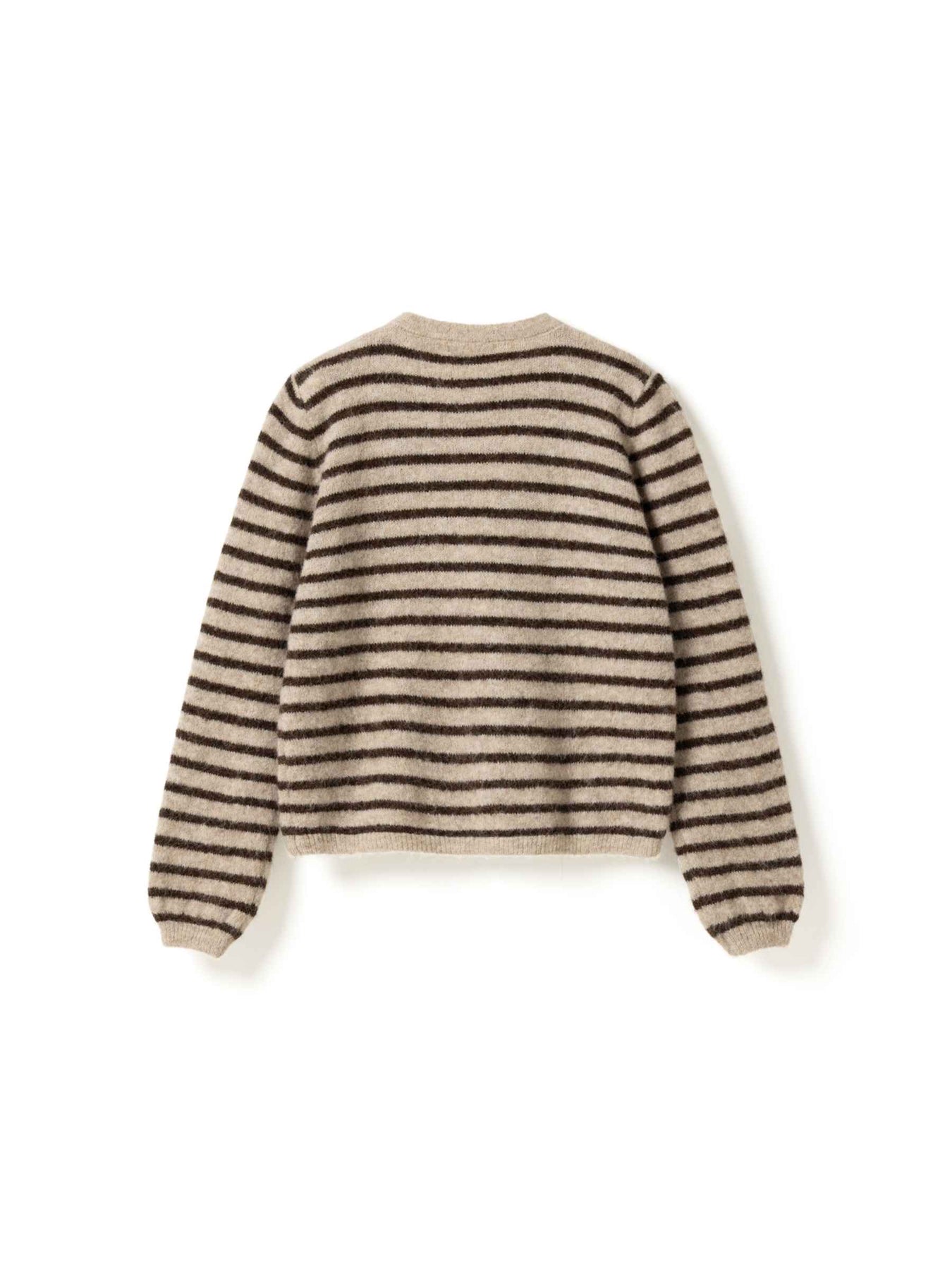 N-Mertice Knit Cardigan - Brown Sand Stripe