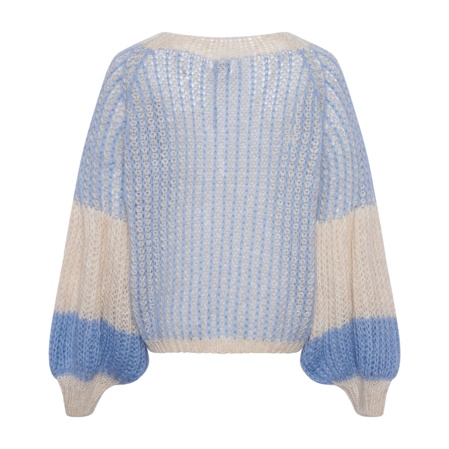 Liana Knit Sweater - Dusty Blue Cream
