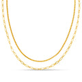Open Link Chain 2-Row Halsband - Guld