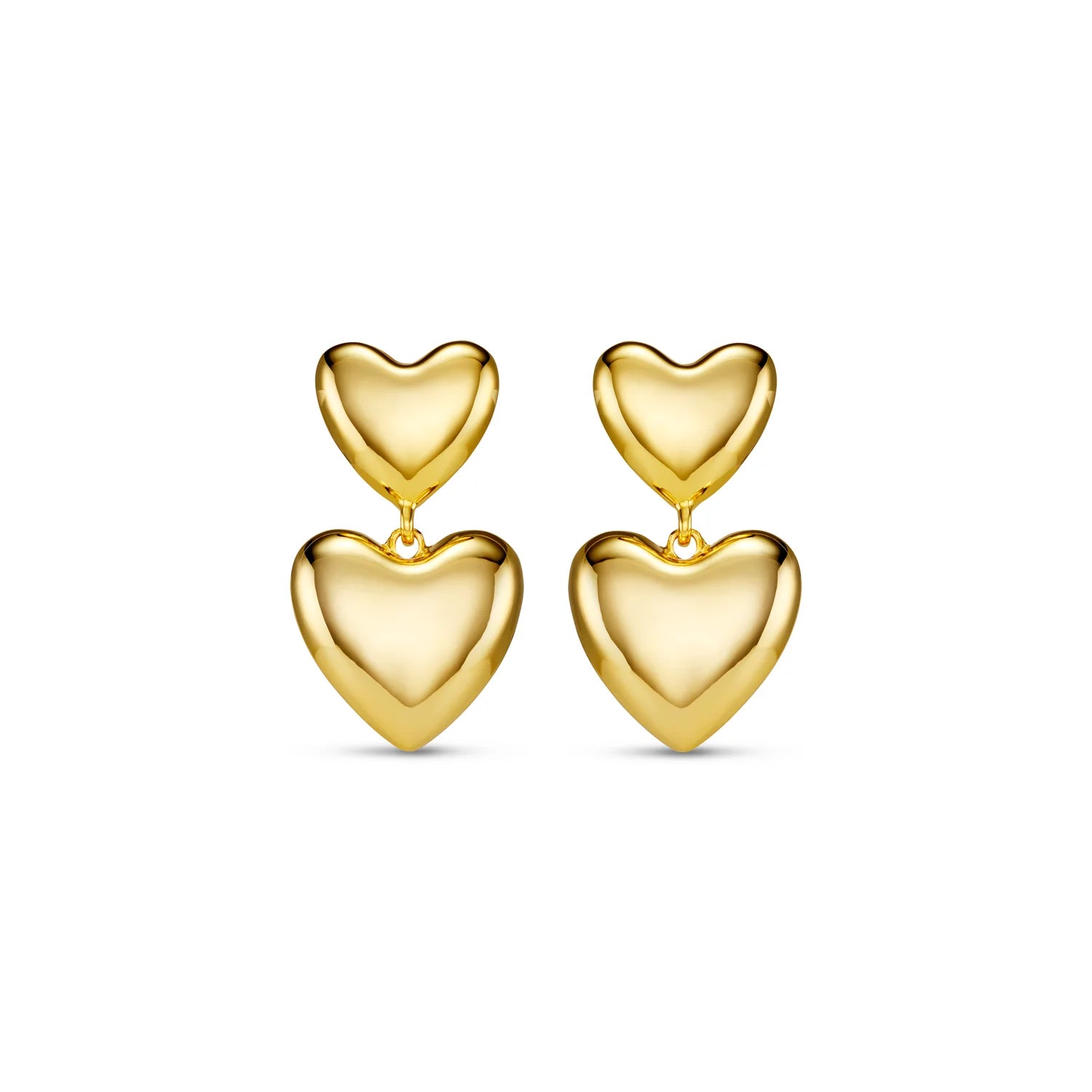 Statement Voluminous Heart Drop Örhängen - Guld