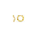 Fine Pave Wave Micro Hoop - Guld