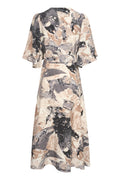 ElitaIW Wrap Dress - Graffiti Wall Grey