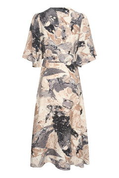 ElitaIW Wrap Dress - Graffiti Wall Grey