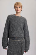 SabiGZ Short Pullover - Gray Pinstripe Melange