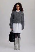 SabiGZ Short Pullover - Gray Pinstripe Melange