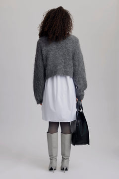 SabiGZ Short Pullover - Gray Pinstripe Melange