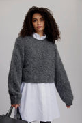 SabiGZ Short Pullover - Gray Pinstripe Melange