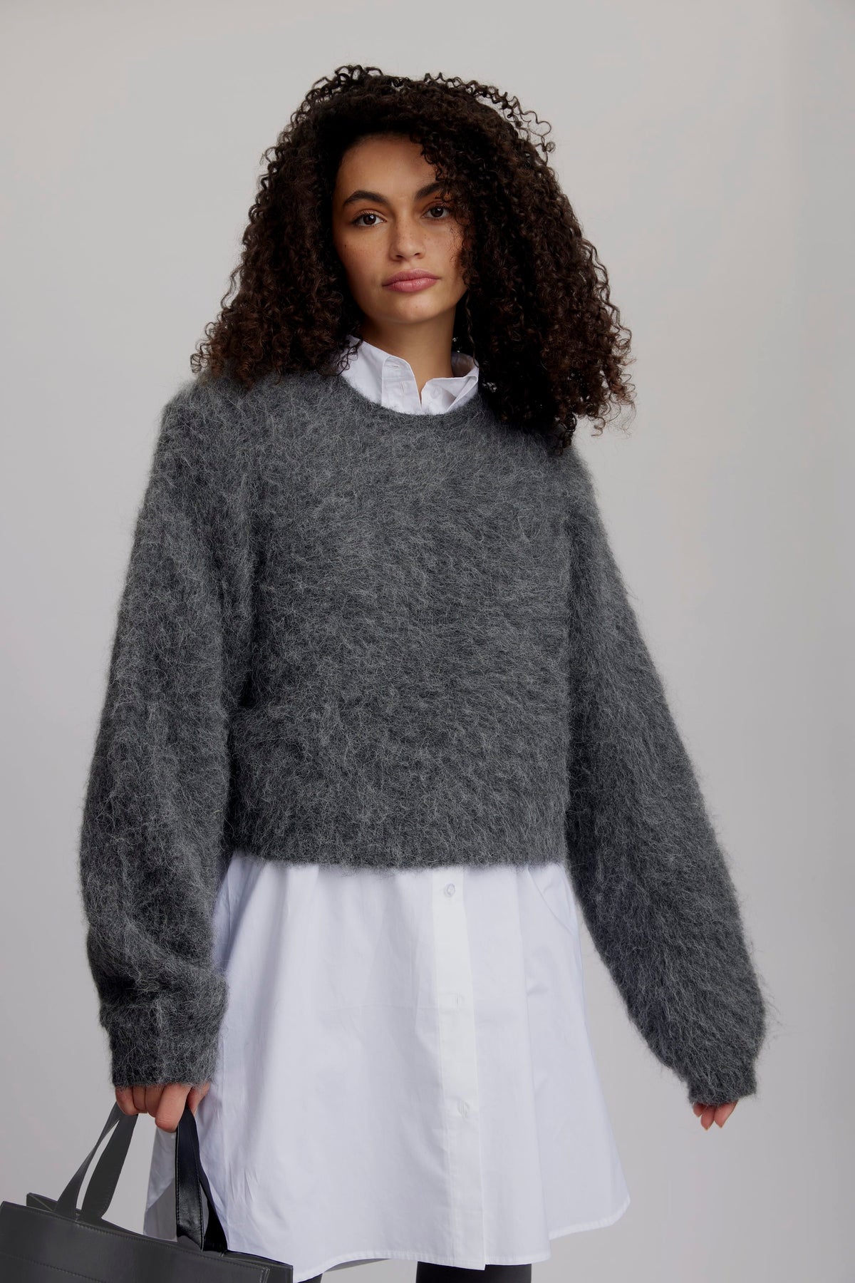 SabiGZ Short Pullover - Gray Pinstripe Melange