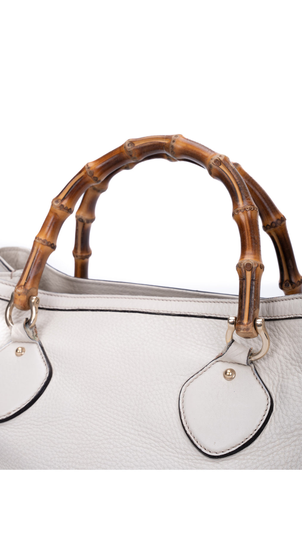 Gucci Bamboo Handle Tote Bag - Krämfärgad