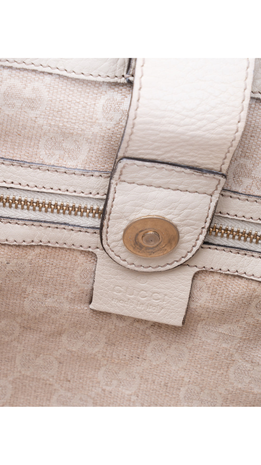 Gucci Bamboo Handle Tote Bag - Krämfärgad