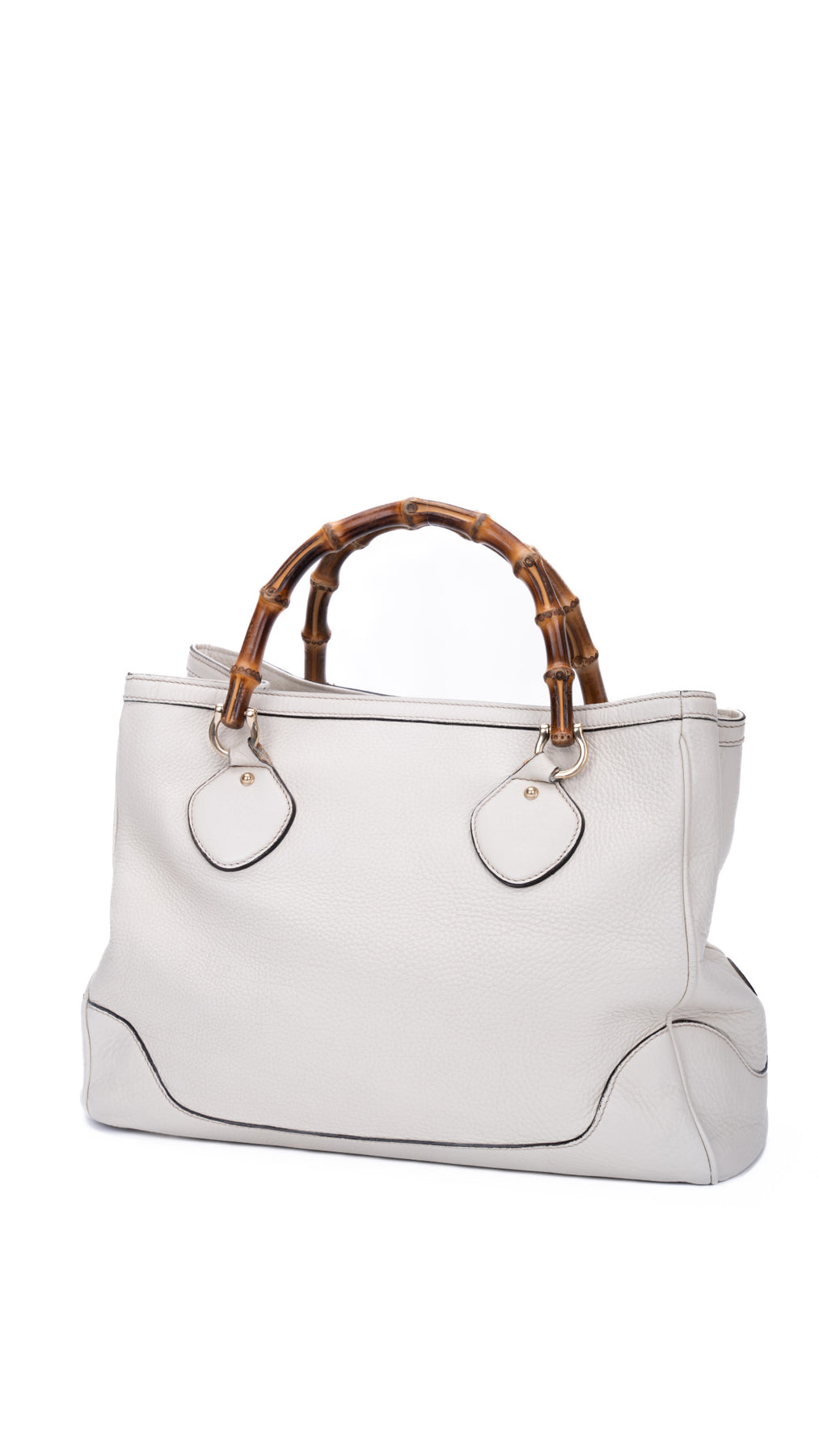 Gucci Bamboo Handle Tote Bag - Krämfärgad