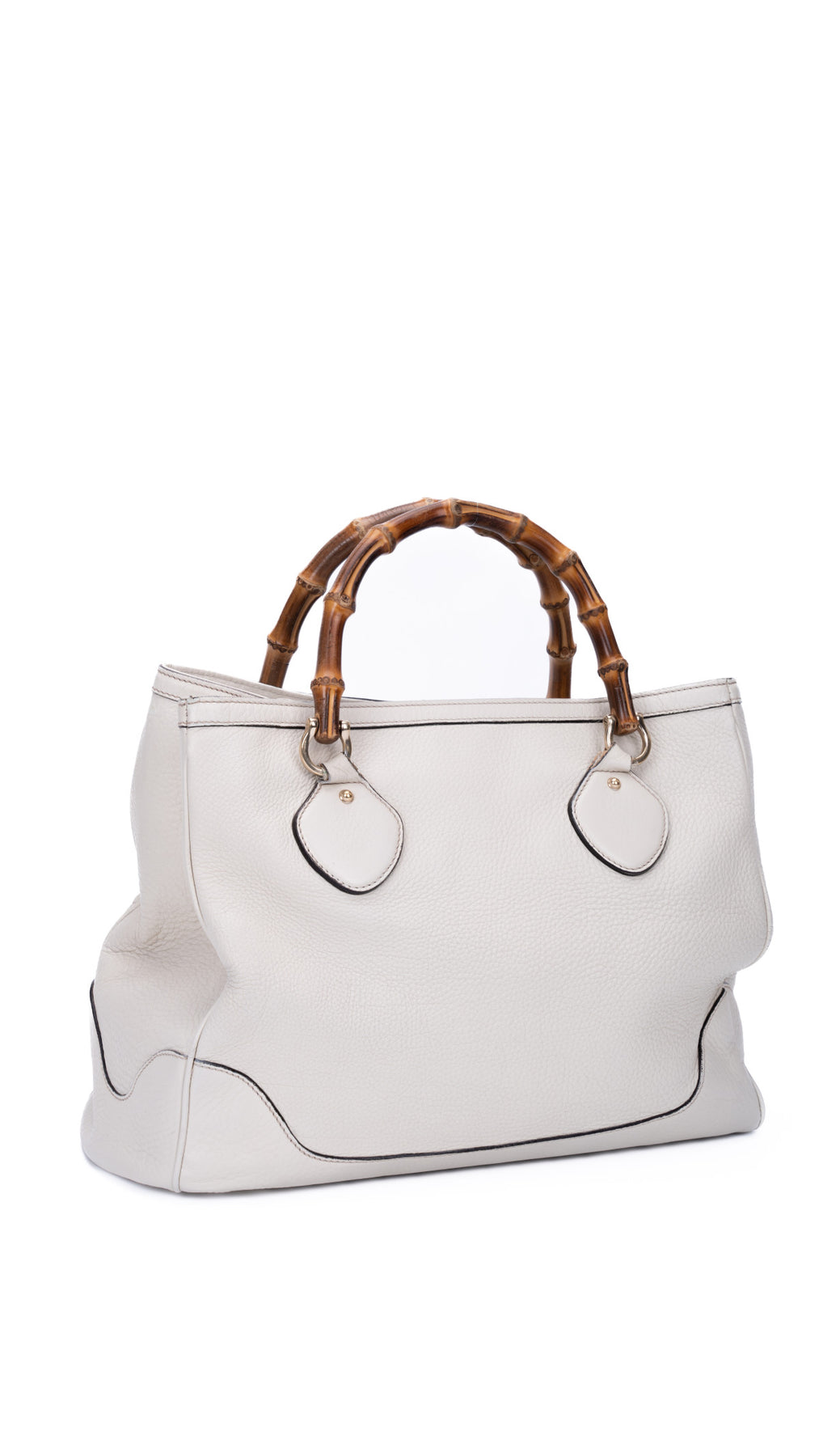 Gucci Bamboo Handle Tote Bag - Krämfärgad
